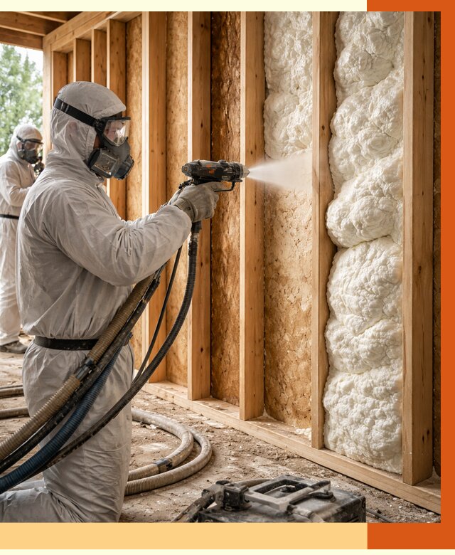 Утепление каркасного дома ППУ в Шуе от 2878 руб./м2 — работа под ключ | ТепломастерШуя