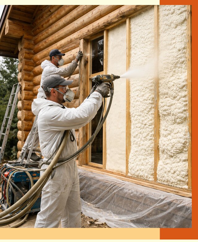 Утепление деревянного дома ППУ в Шуе от 4318 руб/м2 | ТепломастерШуя — под ключ