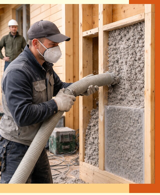Утепление дома из бруса эковатой в Шуе от 1902 руб/м2 | ТепломастерШуя