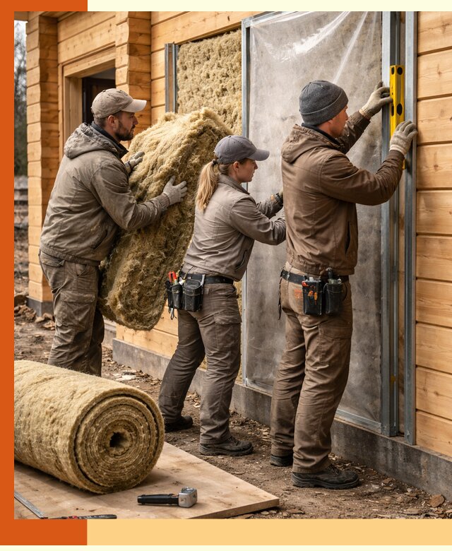 Утепление дома из двойного бруса в Шуе качественно и надёжно