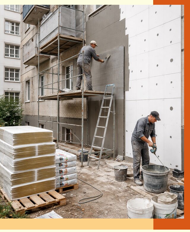 Утепление квартиры снаружи в Шуе от 6322 руб/м2 под ключ | ТепломастерШуя