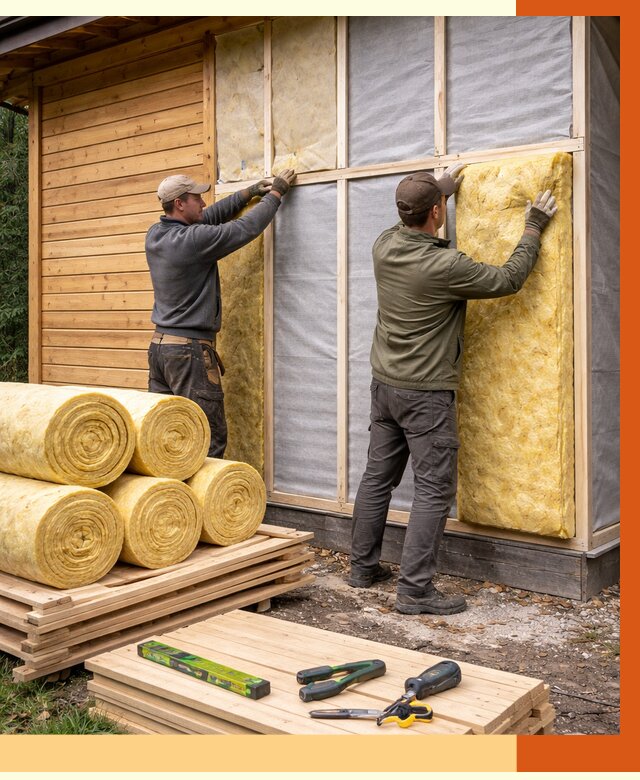 Утепление бани снаружи в Шуе от 87380 руб. под ключ | ТепломастерШуя