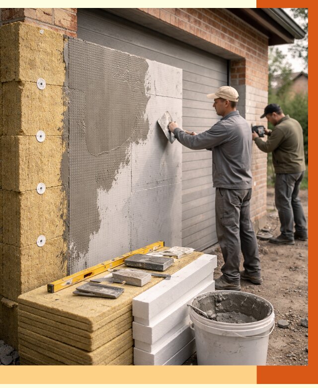 Утепление гаража снаружи в Шуе от 4318 руб. за м2 — наружное утепление под ключ | ТепломастерШуя