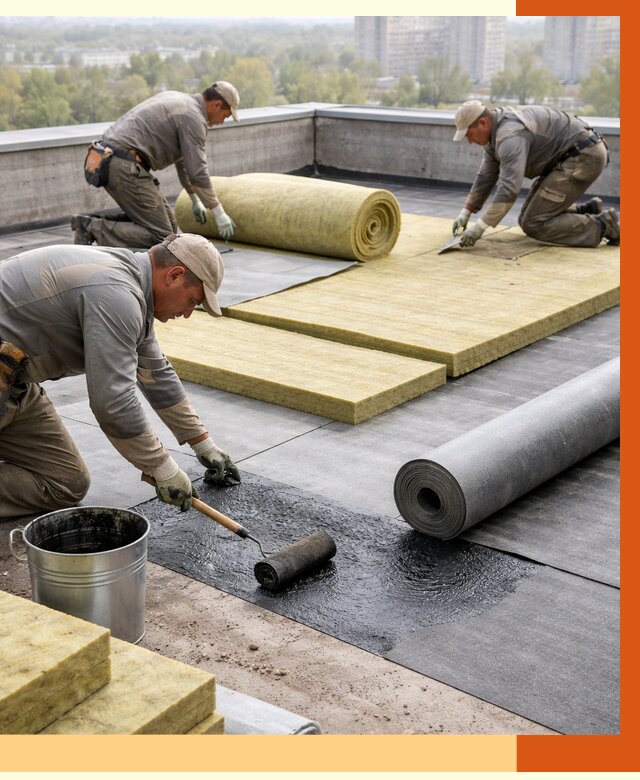Утепление плоской крыши в Шуе от 7402 руб./м2 под ключ | ТепломастерШуя