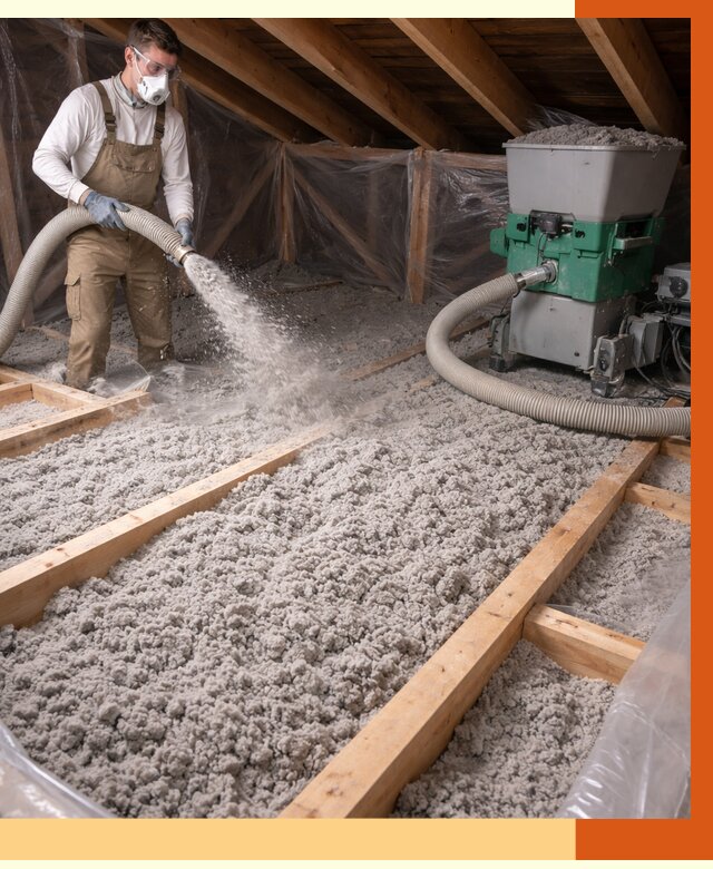 Утепление чердака эковатой в Шуе от 1491 руб/м2 — заказать у ТепломастерШуя