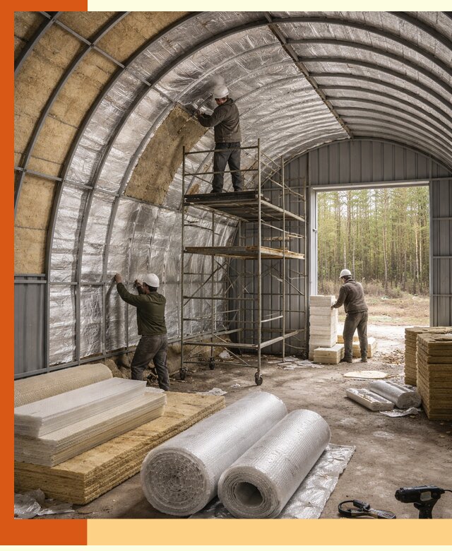 Утепление арочного ангара под ключ в Шуе