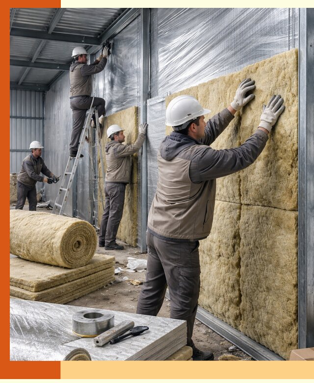 Утепление металлического склада в Шуе: теплоизоляция и герметизация