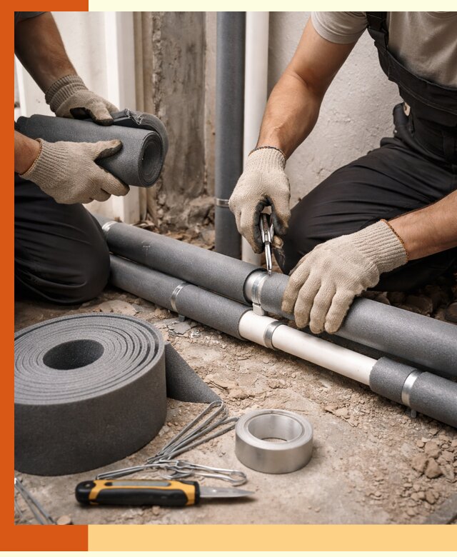 Утепление труб водоснабжения в Шуе — монтаж и защита сети