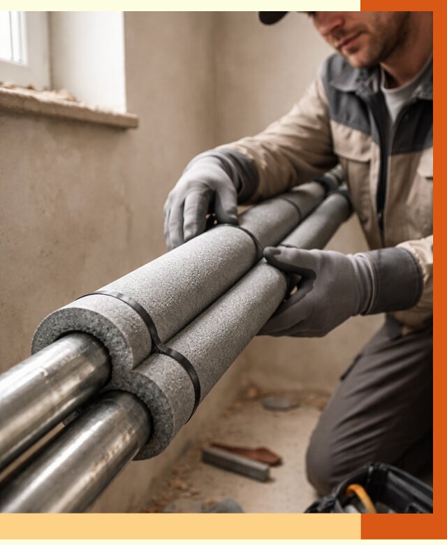 Утепление труб отопления в Шуе от 2930 руб. за м² — услуги под ключ | ТепломастерШуя