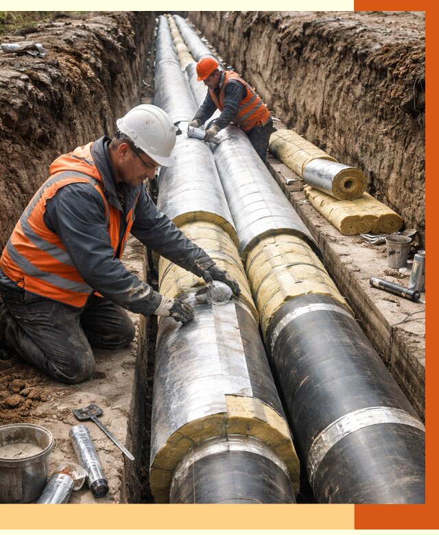 Утепление теплотрассы в Шуе от 4626 руб./м2 — ппу и комплексная изоляция | ТепломастерШуя