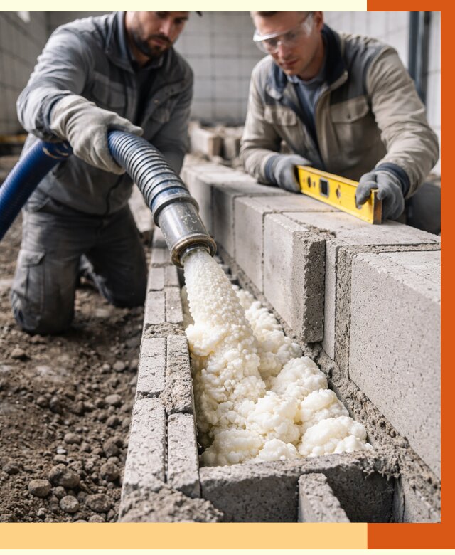 Заполнение колодцевой кладки ППУ в Шуе от 4318 руб. за м2 | ТепломастерШуя