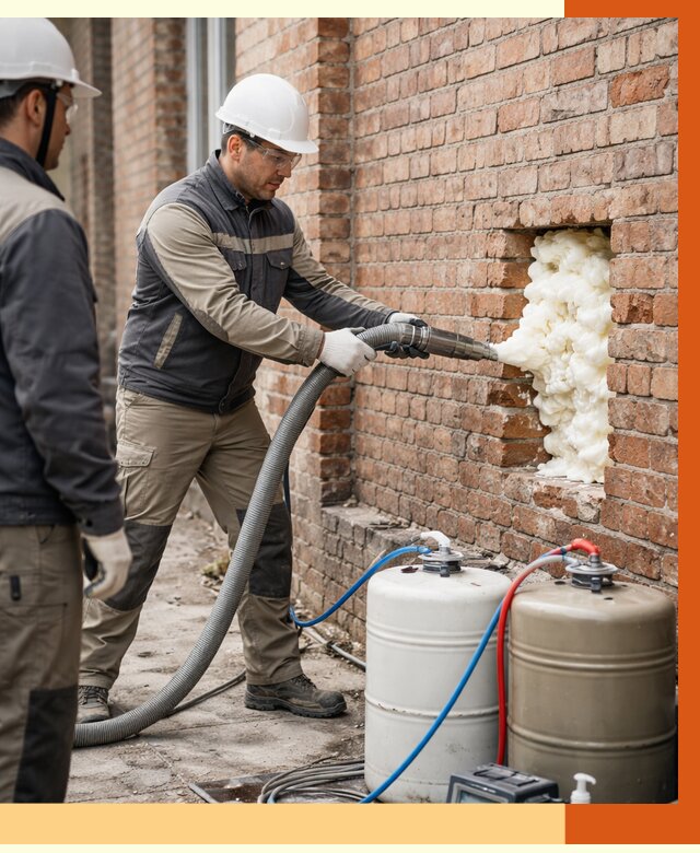 Заливка ППУ в пустоты кирпичной стены в Шуе от 2827 руб. | ТепломастерШуя