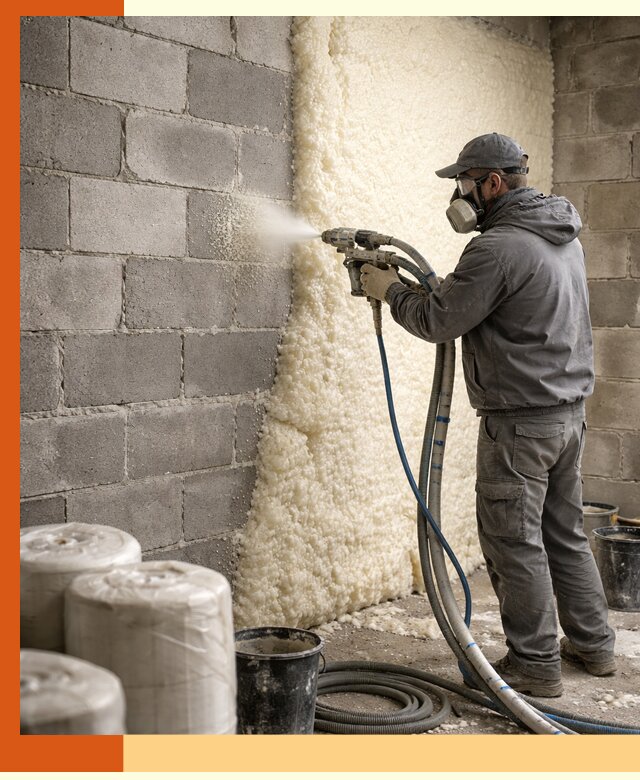 Утепление блочной стены ППУ в Шуе качественно и надёжно