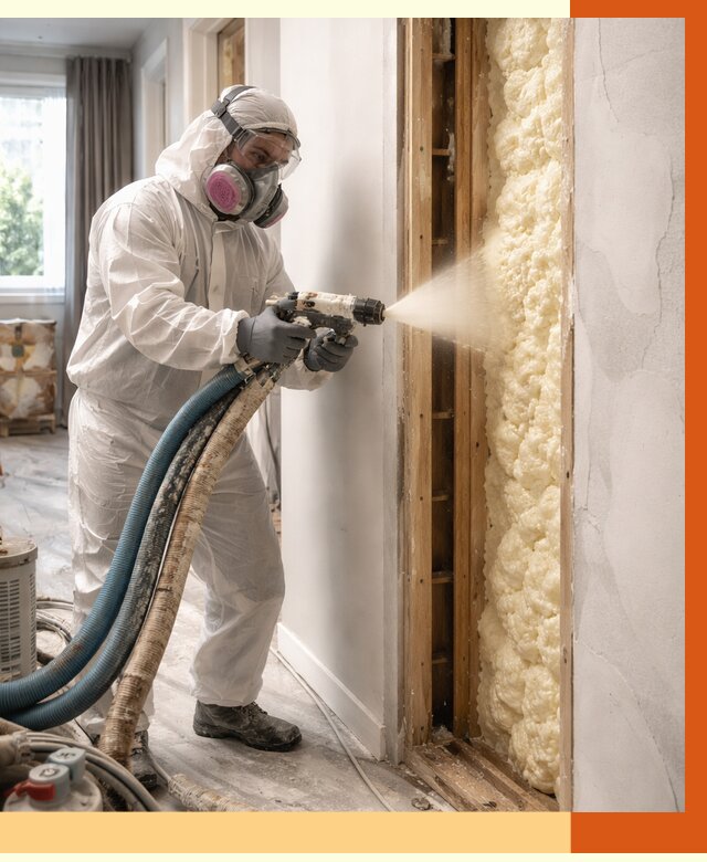 Межстеновое утепление ППУ в Шуе от 2827 руб/м2 — межстенное утепление под ключ | ТепломастерШуя