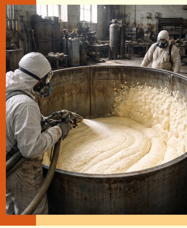 Заливка ппу в емкости с полной изоляцией и герметизацией в Шуе