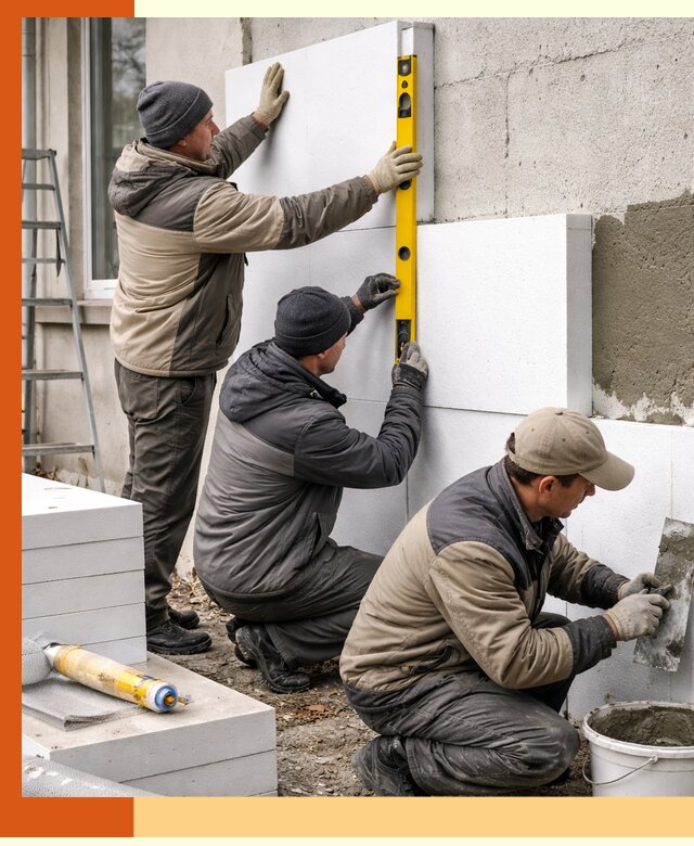 Утепление пенопластом наружных стен и фасадов в Шуе