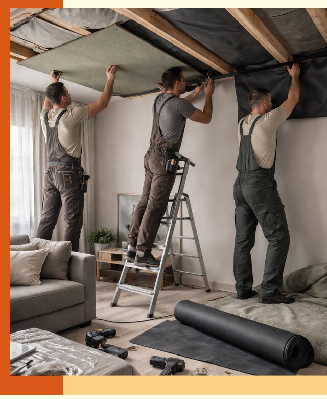 Шумоизоляция потолка в Шуе — профессиональное устранение шумов