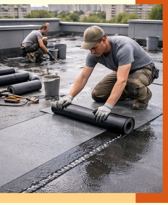 Гидроизоляция плоской кровли в Шуе от 4626 руб./м2 — профессионально | ТепломастерШуя