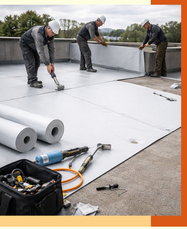 Гидроизоляция мембранной кровли в Шуе от 7710 руб./м² — профессионально | ТепломастерШуя