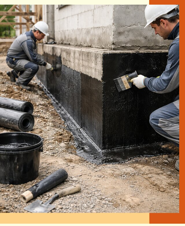 Гидроизоляция фундамента в Шуе от 1285 руб. — профессионально, под ключ | ТепломастерШуя