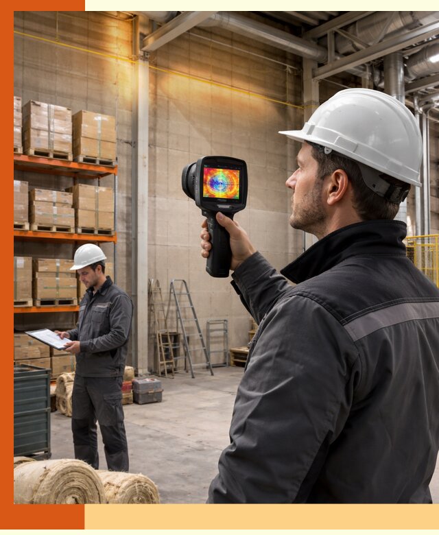 Тепловизионное обследование склада и выявление утечек в Шуе