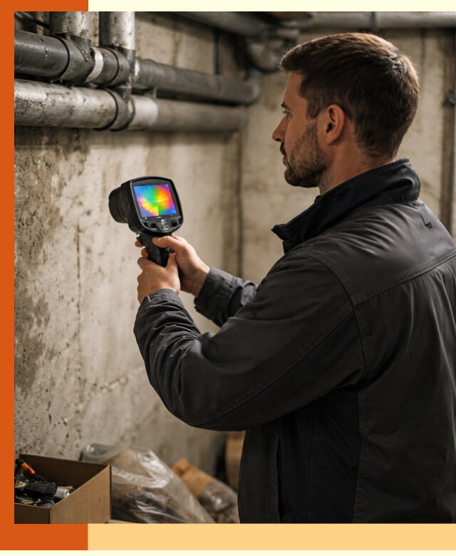 Тепловизионное обследование подвала в Шуе для поиска утечек тепла