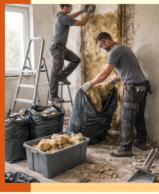 Демонтаж старого утеплителя и вывоз отходов в Шуе