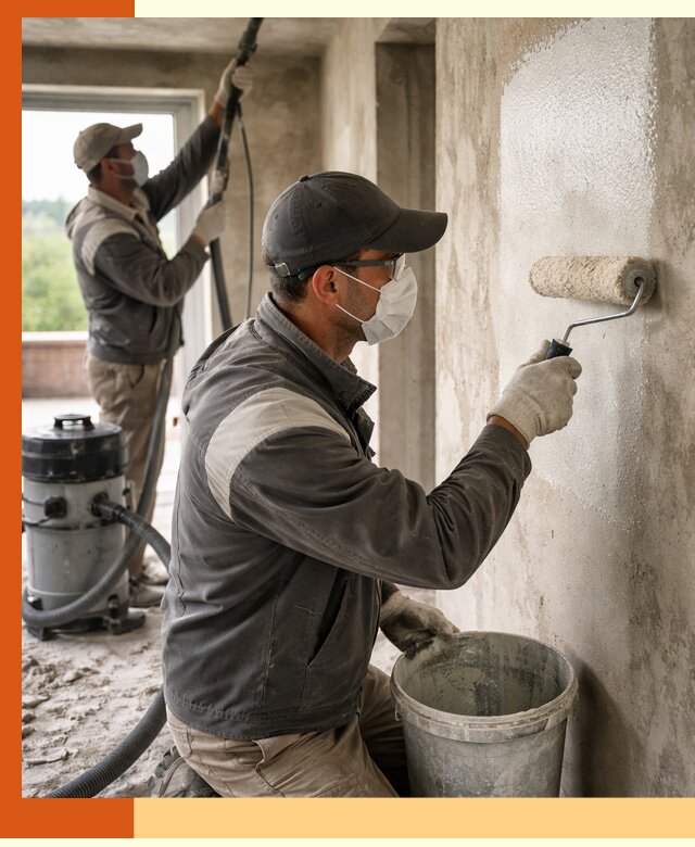 Подготовка поверхности под напыление утеплителя в Шуе