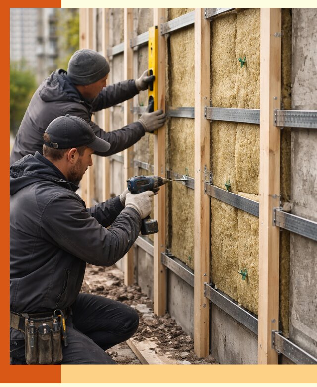 Монтаж обрешетки под утепление зданий и квартир в Шуе